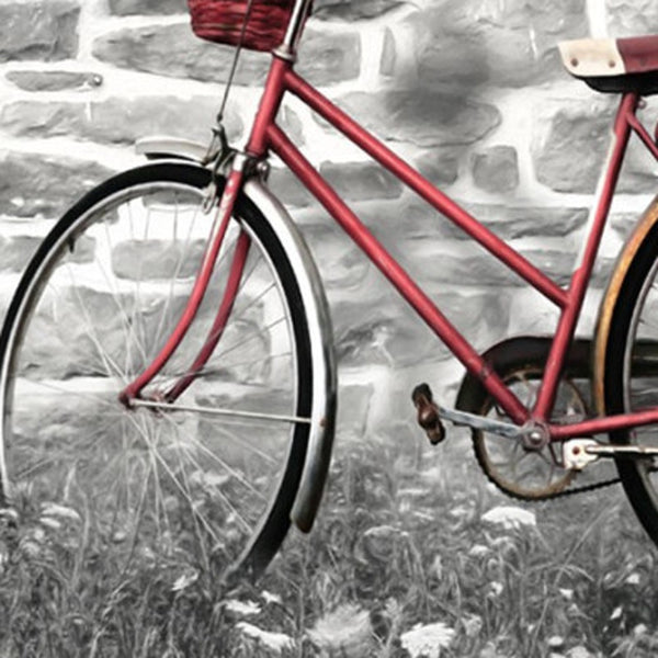 Homeroots Set Of Two Romantic Bicycles 1 White Framed Print Wall Art  Paper,Wood 406078