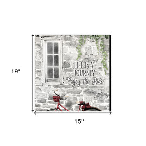 Homeroots Set Of Two Romantic Bicycles 2 Black Framed Print Wall Art Black And Gold Paper,Wood 406079