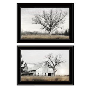 Homeroots Set Of Two Ohio Fields I 2 Black Framed Print Wall Art  Paper,Wood 406083