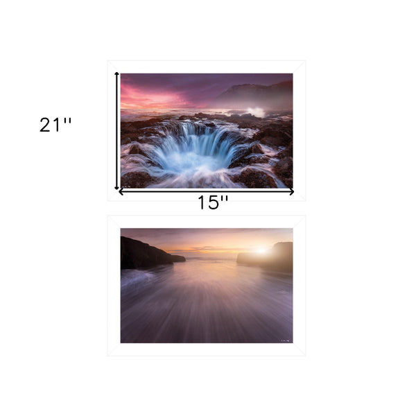 Homeroots Set Of Two Future Genesis 1 White Framed Print Wall Art  Paper,Wood 406085