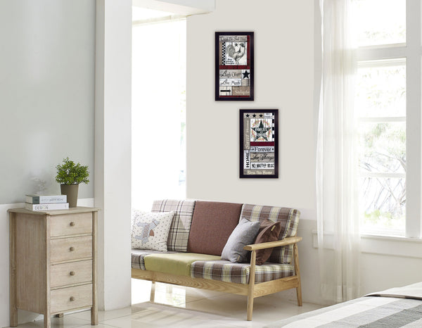 Homeroots Set Of Two Family Wisdom Cherish The Small Things Black Framed Print Wall Art  Paper,Wood 406094