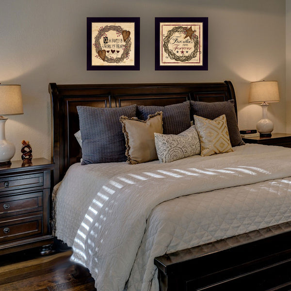 Homeroots Set Of Two Family Wisdom Ii Black Framed Print Wall Art  Paper,Wood 406095