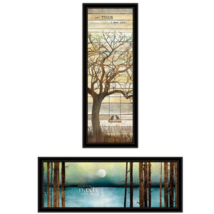 HomeRoots Set of Two Framed Prints - Contemporary Black Wall Art for Living Room, Bedroom & Office Decor 406098