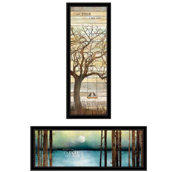 HomeRoots Set of Two Framed Prints - Contemporary Black Wall Art for Living Room, Bedroom & Office Decor 406098
