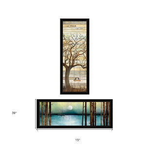 HomeRoots Set of Two Framed Prints - Contemporary Black Wall Art for Living Room, Bedroom & Office Decor 406098