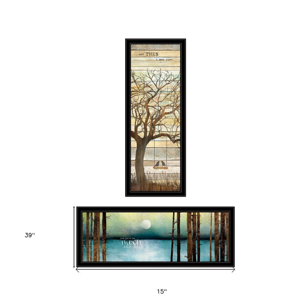 HomeRoots Set of Two Framed Prints - Contemporary Black Wall Art for Living Room, Bedroom & Office Decor 406098