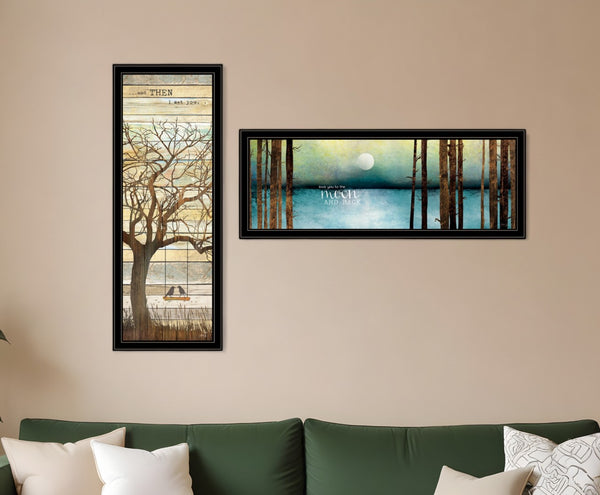 HomeRoots Set of Two Framed Prints - Contemporary Black Wall Art for Living Room, Bedroom & Office Decor 406098
