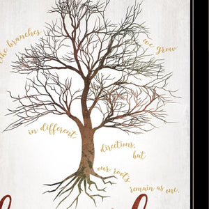HomeRoots Set of Two Framed Family Tree Prints – Stylish Wall Art for Modern and Traditional Decor Spaces Black and Gold 406100