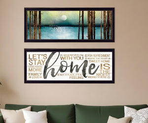Homeroots Set Of Two Love Or Home 2 Black Framed Print Wall Art  Paper,Wood 406102
