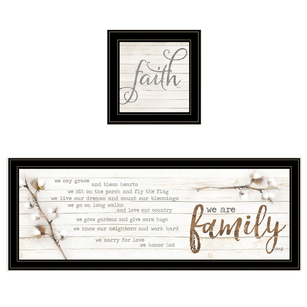 Homeroots Set Of Two We Are Family 1 Black Framed Print Wall Art  Paper,Wood 406103