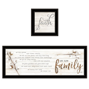 Homeroots Set Of Two We Are Family 1 Black Framed Print Wall Art  Paper,Wood 406103