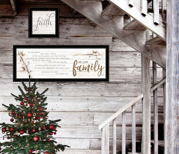 Homeroots Set Of Two We Are Family 1 Black Framed Print Wall Art  Paper,Wood 406103