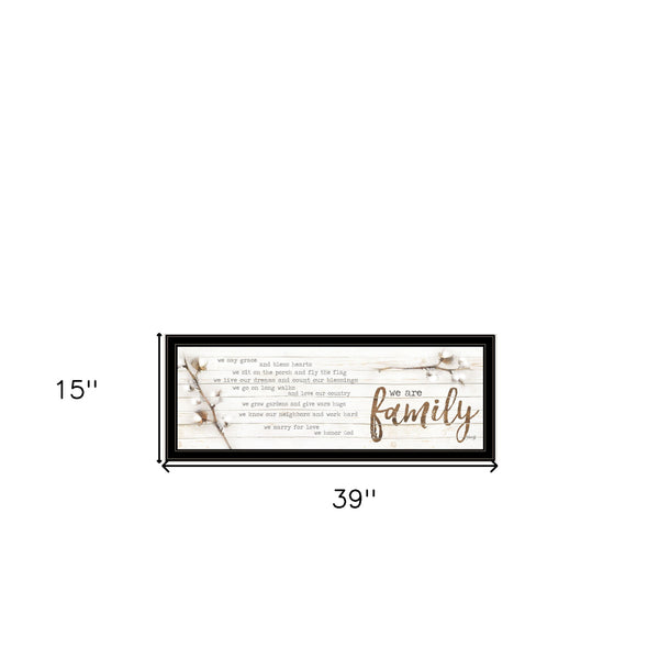 Homeroots Set Of Two We Are Family 1 Black Framed Print Wall Art  Paper,Wood 406103