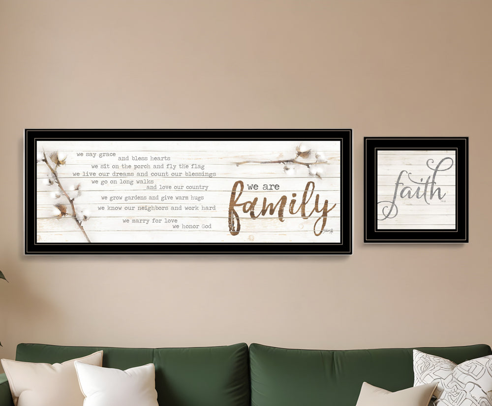 Homeroots Set Of Two We Are Family 1 Black Framed Print Wall Art  Paper,Wood 406103