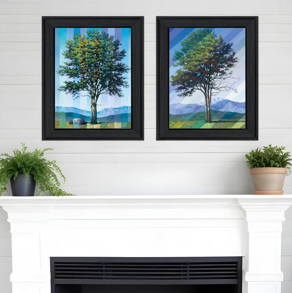 HomeRoots Set of Two Modern Black Framed Print Wall Art - Captivating Light and Shadow Home Décor Perfect for Any Space 406114