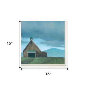 Homeroots Set Of Two Two Barnscapes 1 White Framed Print Wall Art  Paper,Wood 406115