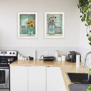 HomeRoots Set of Two Inspirational Framed Prints - "Enjoy the Little Things" & "Happiness" for Home Decor 406117