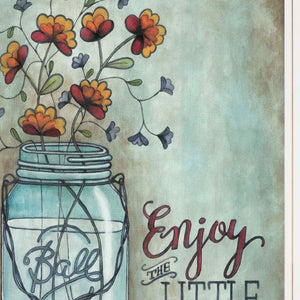 HomeRoots Set of Two Inspirational Framed Prints - "Enjoy the Little Things" & "Happiness" for Home Decor 406117