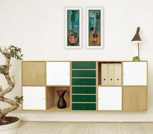 Homeroots Set Of Two Tune My Heart And I Will Sing 1 White Framed Print Wall Art  Paper,Wood 406119