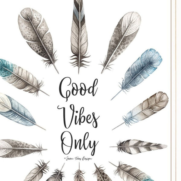 HomeRoots Set of Two Good Vibes Framed Prints - Modern Wall Art for Positive Energy and Stylish Décor 406123