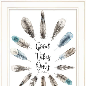 HomeRoots Set of Two Good Vibes Framed Prints - Modern Wall Art for Positive Energy and Stylish Décor 406123