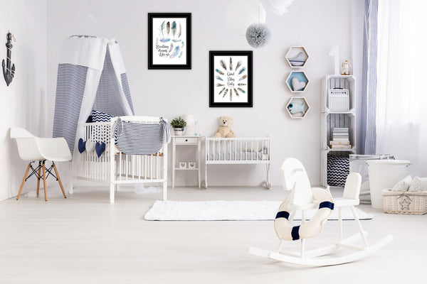 Homeroots Set Of Two Good Vibes 2 Black Framed Print Wall Art  Wood Paper 406124