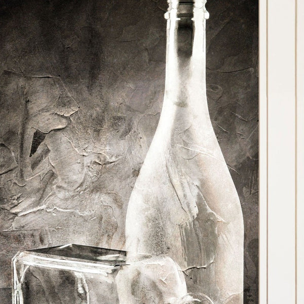 Homeroots Set Of Two Moody Gray Glassware Still Life 1 White Framed Print Kitchen Wall Art  Wood Paper 406130