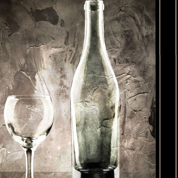 Homeroots Set Of Two Moody Gray Glassware Still Life 3 Black Framed Print Kitchen Wall Art  Wood Paper 406132