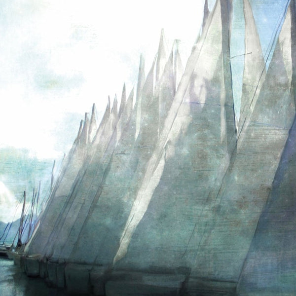 Homeroots Set Of Two Sailboat Marina 1 White Framed Print Wall Art  Wood Paper 406133