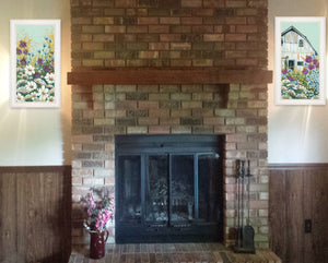 Homeroots Set Of Two Floral Field 1 White Framed Print Wall Art  Wood Paper 406138