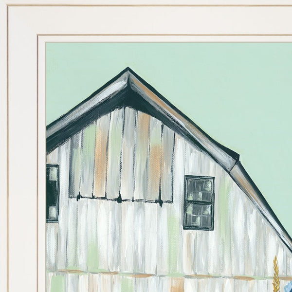 Homeroots Set Of Two Floral Field 1 White Framed Print Wall Art  Wood Paper 406138