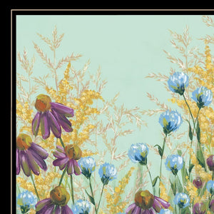 Homeroots Set Of Two Floral Field 2 Black Framed Print Wall Art  Wood Paper 406139
