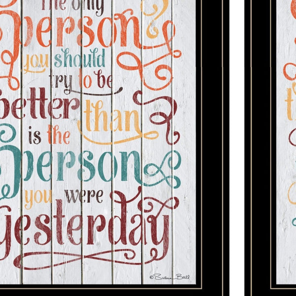 HomeRoots Set of Two Modern Black Framed Print Wall Art for Stylish Home Décor – Perfect for Any Room! 406141