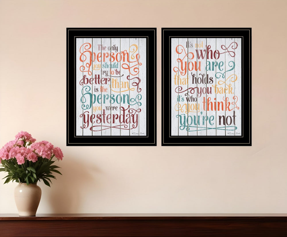HomeRoots Set of Two Modern Black Framed Print Wall Art for Stylish Home Décor – Perfect for Any Room! 406141