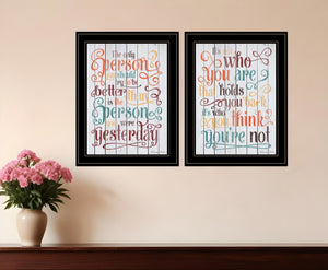 HomeRoots Set of Two Modern Black Framed Print Wall Art for Stylish Home Décor – Perfect for Any Room! 406141
