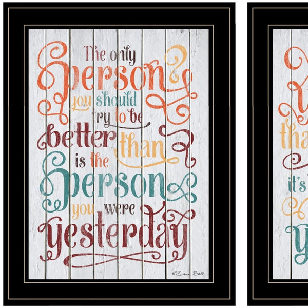 HomeRoots Set of Two Modern Black Framed Print Wall Art for Stylish Home Décor – Perfect for Any Room! 406141