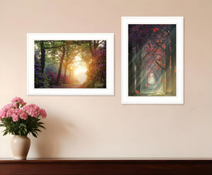 Homeroots Set Of Two Path Of Happiness 1 White Framed Print Wall Art  Wood Paper 406160