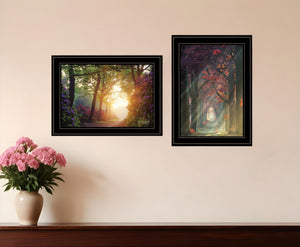 Homeroots Set Of Two Path Of Happiness 2 Black Framed Print Wall Art  Wood Paper 406161