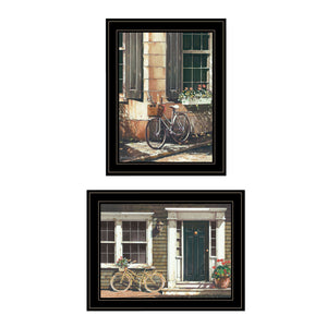 Homeroots Set Of Two A Picnic Getaway 2 Black Framed Print Wall Art  Wood Paper 406163