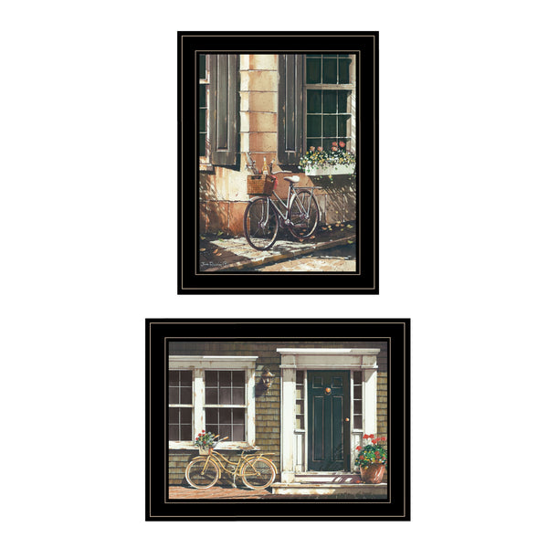 Homeroots Set Of Two A Picnic Getaway 2 Black Framed Print Wall Art  Wood Paper 406163