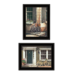 Homeroots Set Of Two A Picnic Getaway 2 Black Framed Print Wall Art  Wood Paper 406163