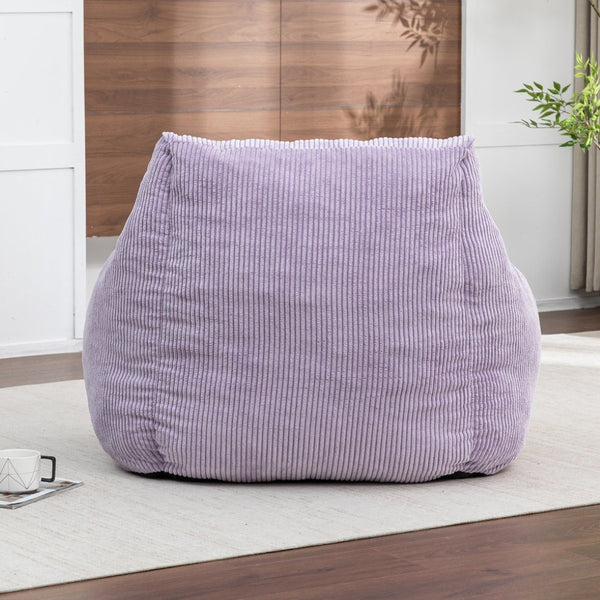 English Elm Giant Corduroy Bean Bag Sofa with Armrests Foam Filled Cozy Adult Lounge Chair Gray,Purple W2200P442803