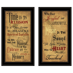 HomeRoots Set of Two Joyful Black Framed Prints - Contemporary Art for Stylish Home Décor & Easy Mounting 406167