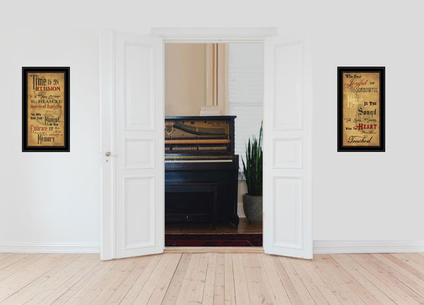 HomeRoots Set of Two Joyful Black Framed Prints - Contemporary Art for Stylish Home Décor & Easy Mounting 406167