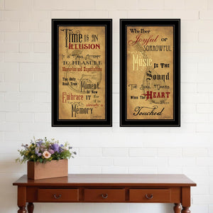 HomeRoots Set of Two Joyful Black Framed Prints - Contemporary Art for Stylish Home Décor & Easy Mounting 406167