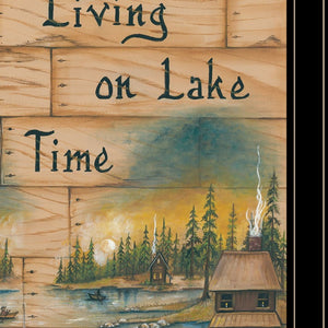 Homeroots Set Of Two Living On The Lake 2 Black Framed Print Wall Art  Wood Paper 406175