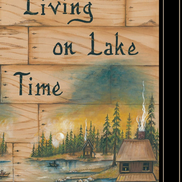 Homeroots Set Of Two Living On The Lake 2 Black Framed Print Wall Art  Wood Paper 406175