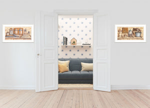 Homeroots Set Of Two My Happy Place 1 White Framed Print Wall Art  Wood Paper 406176