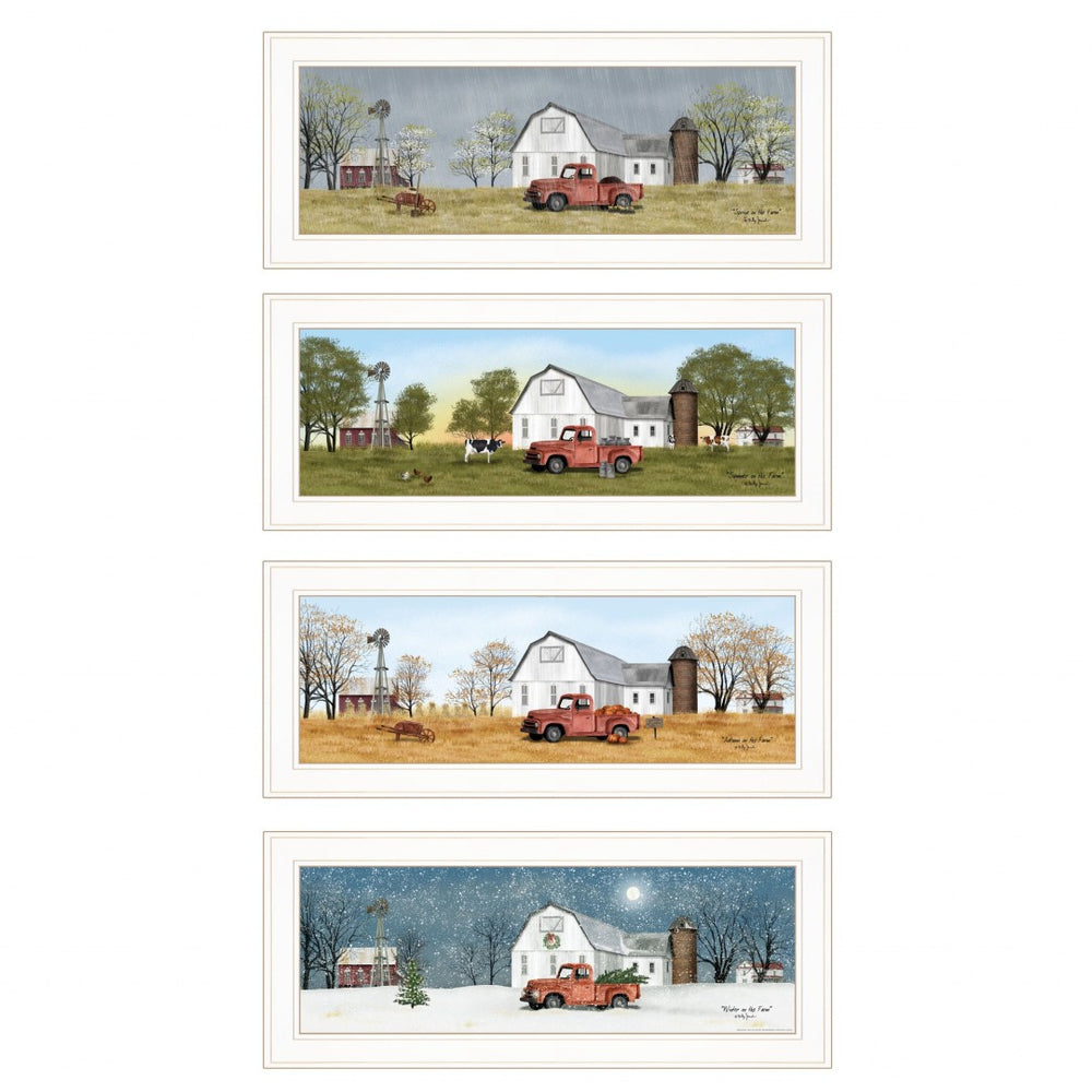 HomeRoots Set of Four Billy Jacobs Framed Prints - Stylish Contemporary Wall Art for Seasonal Décor Updates 406178