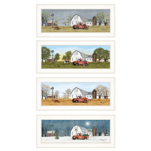 HomeRoots Set of Four Billy Jacobs Framed Prints - Stylish Contemporary Wall Art for Seasonal Décor Updates 406178